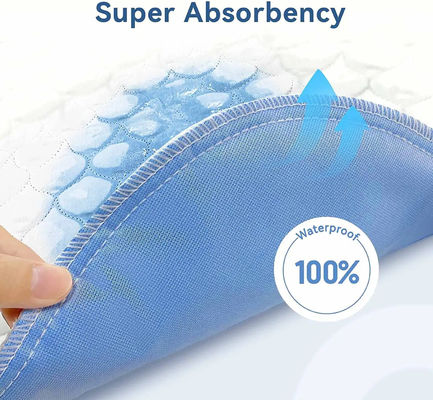 Protection contre l'incontinence réutilisable avec un coussin de lit pour adulte en microfibre tissée simple lavable