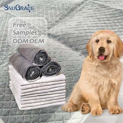 Logo personnalisé Logo jetable en bambou Charbon de bois Des coussinets pour chiots pour un entraînement rapide