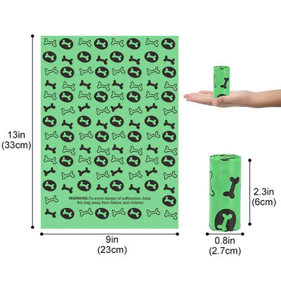 Sac de caca pour animaux de compagnie biodégradable sur étiquette personnalisée Sac d'élimination des déchets de caca pour chiens