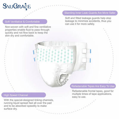 SnuGrace OEM ODM couche pour adultes haute absorption imprimée ultra épaisse jetable respirant