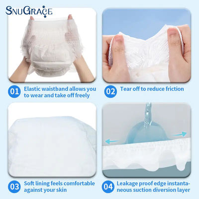 SnuGrace certifié ISO9001/ISO14001/OHSAS18001 BV Super épais adultes couche pull up pantalon