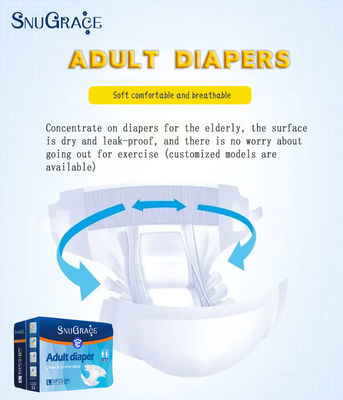 SNUGRACE Diaper adulte offre des échantillons gratuits pour une absorption rapide et 75g-150g de pulpe de fluff