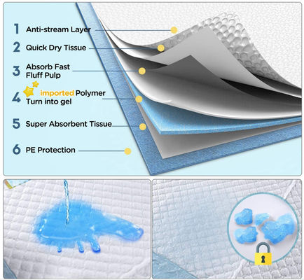 Pads pour chiens personnalisés avec Sandia ou Sumitomo SAP et prévention des fuites 3D