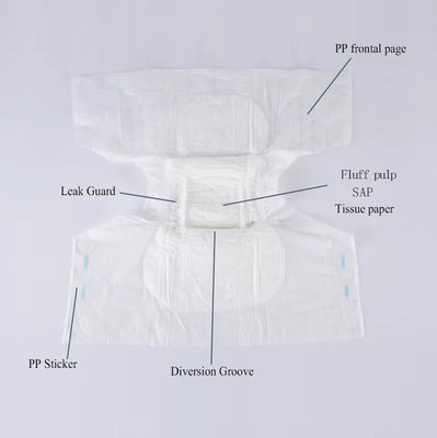 Soins doux couches d'incontinence pour personnes âgées en coton biologique et conception de surface sèche