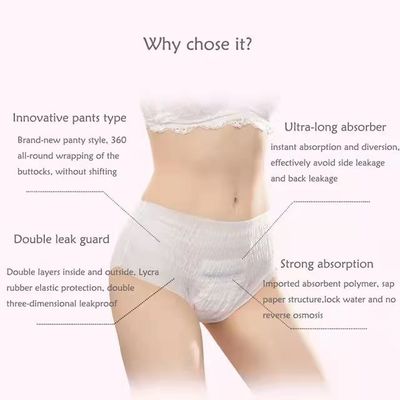 Pantalon hygiénique à serviette respirante pour femme en cycle menstruel