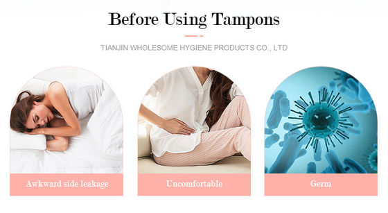 Tampons à point net en coton biologique pour adultes, produits de soins de santé féminins
